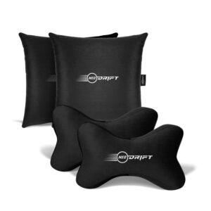 Neodrift Neo-Kit - Memory Foam Neck & Back Support Velvet Pillow for Neck, Head, Shoulder & Back Pain-Relief for Car Seat