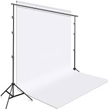 Photography Vehicles Accessories Backdrop Photo Light Studio Muslin Background Stand Backdrop Support System Kit (Stand with Curtain, White)