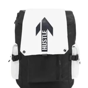 Unisex Black Hustle Printed Backpack