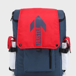 Unisex Red & Blue Hustle Printed Backpack