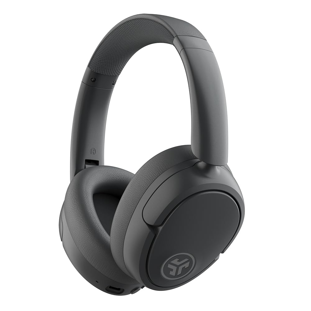 JBuds LUX ANC Smart Active Cancelling Headphones - Over Ear Wireless Headphones with Microphone, 70+ H Playtime Foldable Bluetooth Earphones with Multipoint & Customisable Sound, Graphite