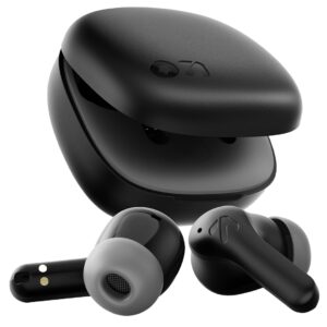 GOBOULT Made in India K10 Ear Buds Wireless with 50H Playtime, 4 Mics for Clear Calling, 45ms Low Latency Gaming, IPX5, 10mm Bass Drivers Earbuds Buds TWS Bluetooth Wireless Earphones (Pure Black)