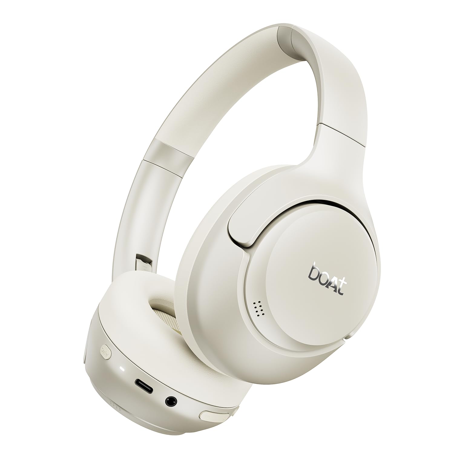 boAt Rockerz 551 ANC Pro(2025 Launch),42Db Hybrid Adaptive,App Support,72Hrs Battery,40Mm Titanium Drivers,Enx Tech,Foldable Cups Bluetooth Over Ear Headphone,Wireless Headphone with Mic(Hazel Beige)