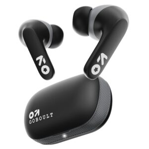 GOBOULT Z20 Made in India Bluetooth Ear Buds Wireless with 51H Playtime, Clear Calling ENC Mic, Low Latency Gaming, 10mm Bass Drivers Earbuds Buds TWS Bluetooth Wireless Earphones (Jet Black)