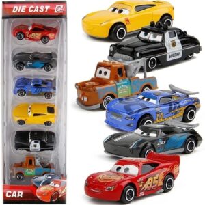 Galaxy Hi-Tech Mini Metal Die Cast Car Toy Vehicle Play Set, Free Wheel High Speed Unbreakable, Small Racing Movie Vehicle Car for Exciting Playtime Adventures for Kid, Multicolor, Set of 6