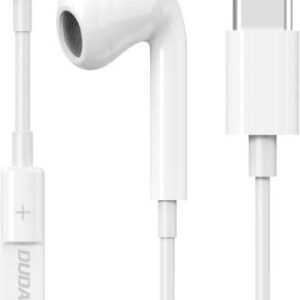 DUDAO X14PROT in-Ear Type C Wired Earphones,Tangle Free 1.2M Hi-Fi Stereo & Noise Reduction 13mm Drivers, in Line Mic & Vol Control compatiable with iPhone 16,15,S24,Oppo,vivo & All Type-C Devices