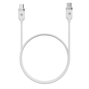 Zebronics Type C - Type C Braided Cable, 60 Watts, Upto 480Mbps Data Sync, Fast Charging, 1 M, Compatible with iPhone 15 & 16 Series, iPad, MacBook, Samsung, Android (Wattz 60CC5, White)