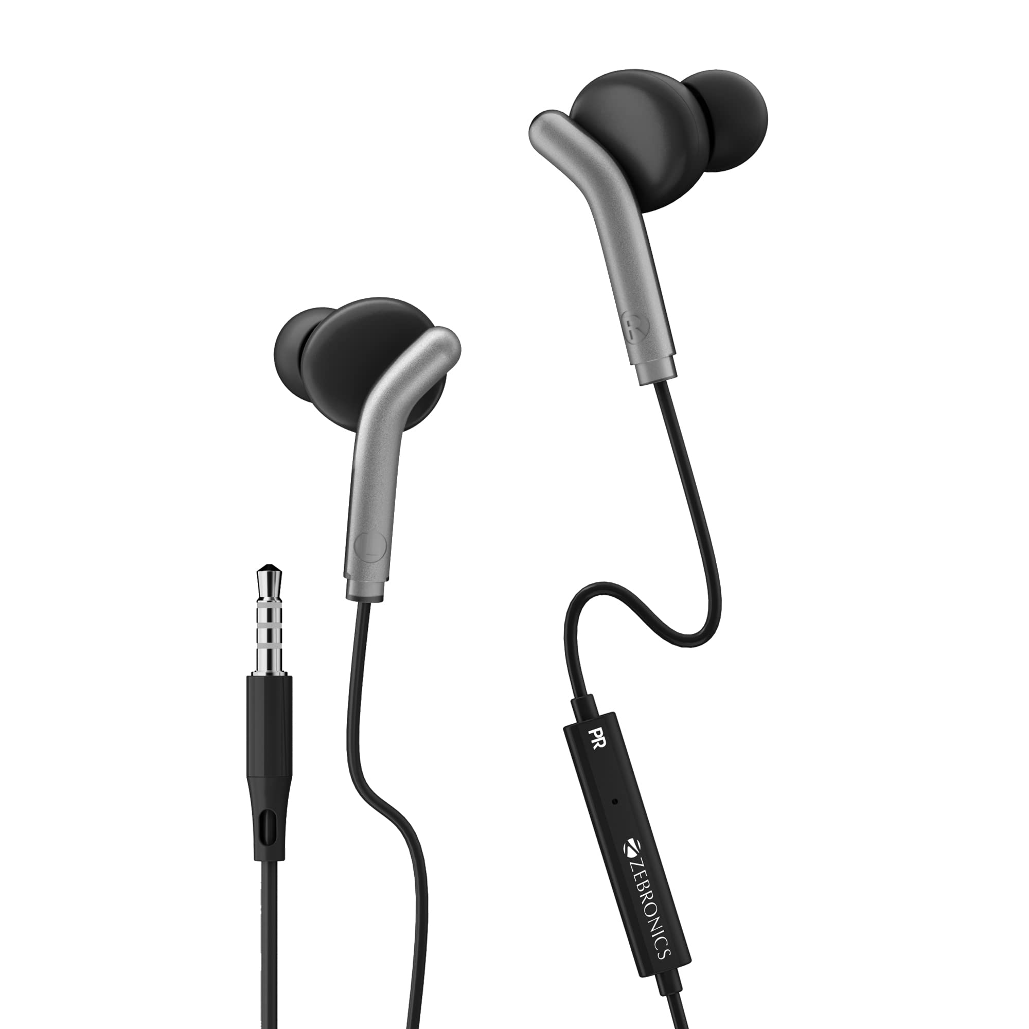 Bro in Ear Wired Earphones with Mic, 3.5mm Audio Jack, 10mm Drivers, Phone/Tablet Compatible (Black)