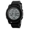 LED Digital Rubber Sports Multi Functional Dial Watch for Mens Boys (White Dial & Black Colored Strap) -WCH46