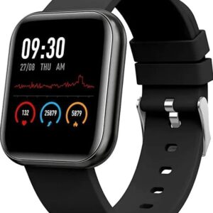 M I D116 Fitness Band Smart Watch for Men, Women, Boys, Girls, Kids, Single Touch Interface, IP68 Waterproof with Daily Activity Tracker, Heart Rate Sensor, Watch for Android and iOS Phones - Black