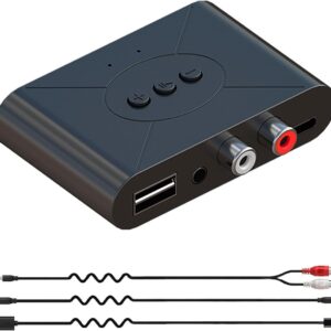 ETZIN 5.3 Audio Receiver Wireless RCA Bluetooth Adapter for Stereo Wireless Audio Receiver/USB Flash Drive/NFC One-Touch Connection for Car Speakers and Headphones EPL-1461WA