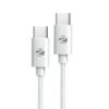 ZEBRONICS Type C to Type C Strong Braided Cable, 60W PD Fast Charging, for iPhone 16 Series, 15 Series, iPad, MacBook, Samsung, Other Android Devices, Data Sync, 1 Meter (ZEB-TT60+) White