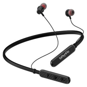 Bouncefit Sonic 144 Bluetooth Wireless Neckband, 35 Hours Continuous Playback Battery, Fast Charge, IPX7, Low Latency, Active Noise Cancellation, Earbuds with Mic Earphones (Black)