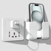 WALLVIEW TECH Wall Mounted Mobile Holder Storage Case for Remote, Wall Mounted Mobile Stand/Multi Purpose Stand with Hole for Smartphones Charging-(IQ White)