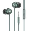 Ambrane Stringz 38 Wired Headphones with Mic, Powerful HD Sound with High Bass, Tangle Free Cable, Comfort in Ear Fit, 3.5mm Jack (Green), Normal