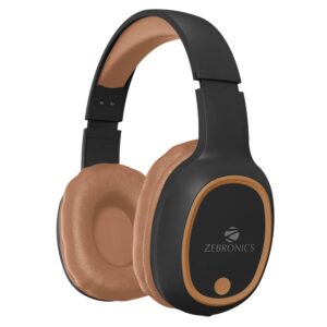 ZEBRONICS Thunder Over Ear Bluetooth 5.3 Wireless Headphones with 60H Backup, Gaming Mode, Dual Pairing, Enc, Aux, Micro Sd, Voice Assistant, Comfortable Earcups, Call Function (Brown)