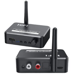 MICROWARE Bluetooth 5.3 Audio Receiver Digital to Analog Converter 3.5mm AUX RCA U-Disk Optical Jack Stereo Wireless Adadper