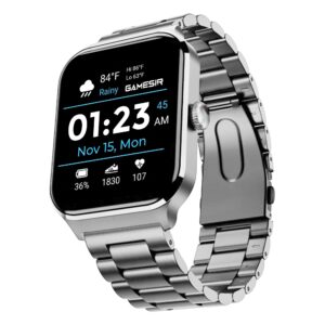 GameSir NeoLux 1.96” HD Display Smartwatch for Men & Women 2025 with 110+ Sports Modes, Heart Rate, Sleep Monitor, IP68 Waterproof, Answer/Make Calls for Android & iOS(Metal Grey)