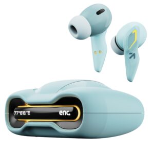 GOBOULT Astra Truly Wireless in Ear Earbuds with 48H Playtime, Built-in App Support, 45ms Low Latency Gaming, 4 Mics ENC, Breathing LEDs,13mm Bass Drivers, Ear Buds (Powder Blue)